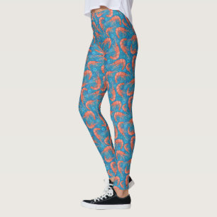 Shrimp Prawns Coral Sea Bubbles Nautical Ocean Leggings