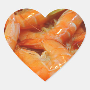 Shrimp Prawns Heart Sticker