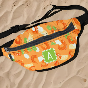 Shrimp Seafood Monogram Lemon Orange Summer Food Bum Bags