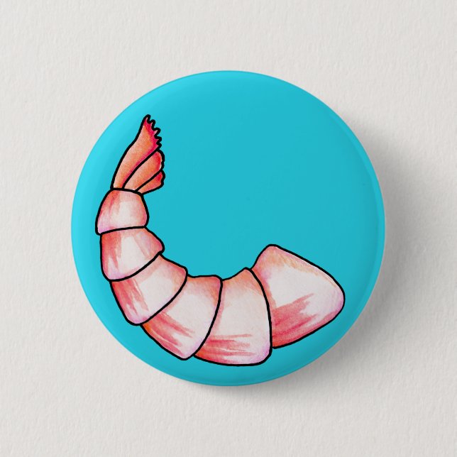 Shrimp tail 6 cm round badge (Front)