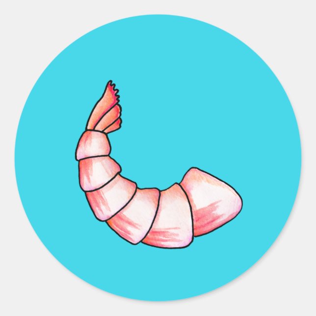 Shrimp tail classic round sticker (Front)