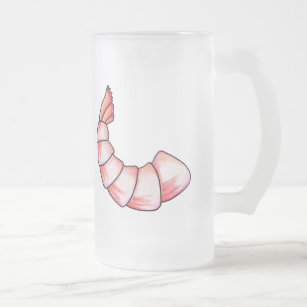 Shrimp tail frosted glass beer mug