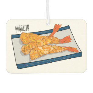 Shrimp tempura cartoon illustration car air freshener