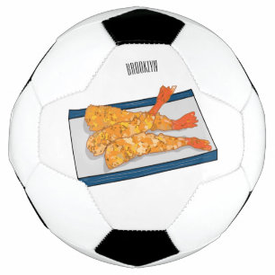 Shrimp tempura cartoon illustration football