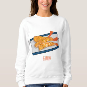 Shrimp tempura cartoon illustration sweatshirt
