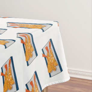 Shrimp tempura cartoon illustration tablecloth