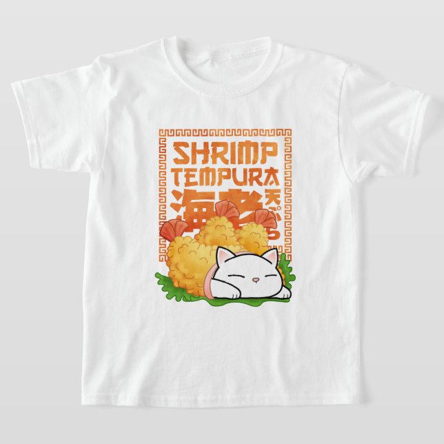 Shrimp Tempura Cat T-Shirt (Laydown)