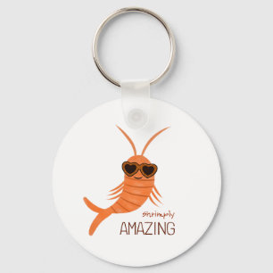 Shrimp with sunglasses key ring
