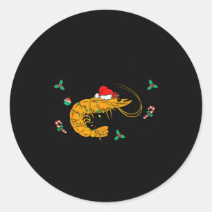 Shrimply Having A Wonderful Christmas Time Funny X Classic Round Sticker