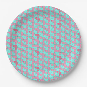 SHRIMPLY Pink Teal Pattern, Aqiqah Baby Shower Paper Plate