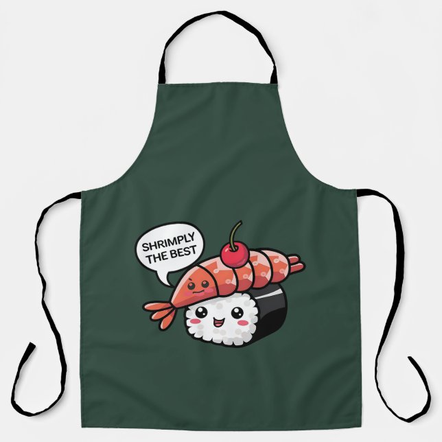 shrimply the best kawaii sushi apron (Front)