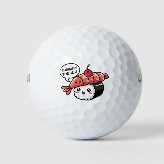 shrimply the best kawaii sushi golf balls (Front)