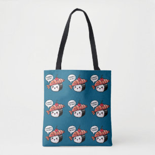 shrimply the best kawaii sushi tote bag