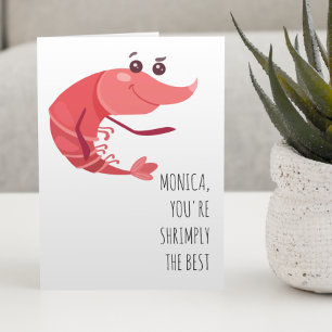 Shrimply the Best Personalized Funny Card