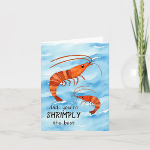 Shrimply the Best Watercolor Shrimp Card