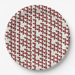 SHRIMPLY White Bones Pattern, Aqiqah Baby Shower Paper Plate