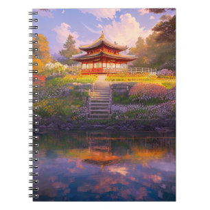 Shrine in the Embrace of Blossoming Hill Notebook
