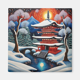 Shrine in winter 1 magnet