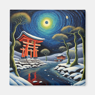 Shrine in winter 2 magnet