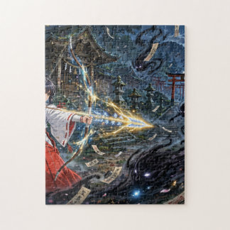 Shrine Maiden vs Spirits Jigsaw Puzzle