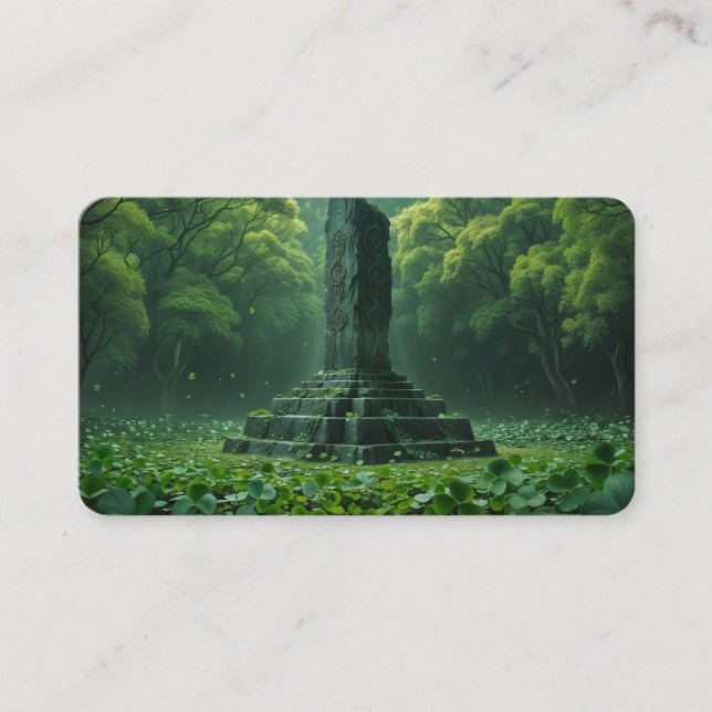 Shrine of the Clover Green Field Bookmark Business Card (Front)
