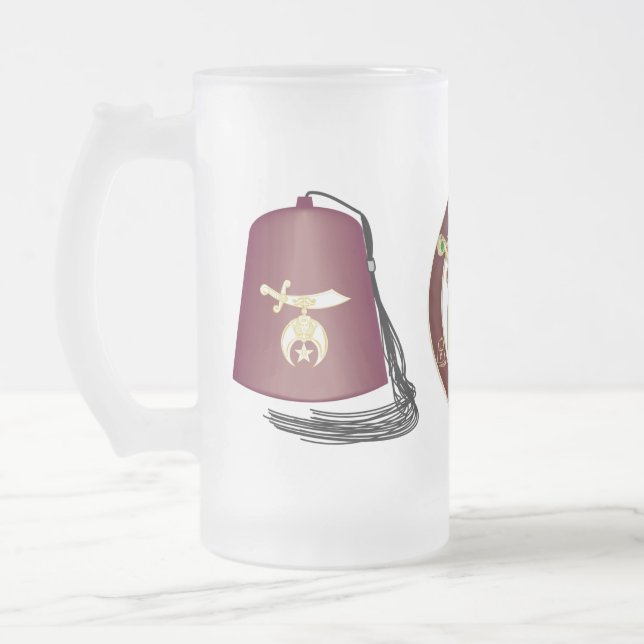 Shriner Frosted Glass Beer Mug (Left)