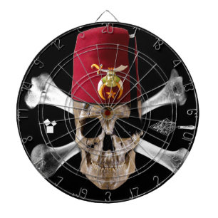 Shriner Masonic Skull and Bones with Fez Dartboard