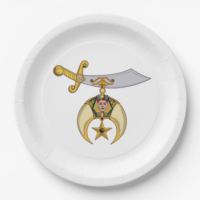 Shriners Large Paper Plate (Front)
