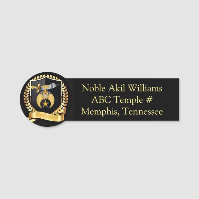 Shriners Name Tag  (Front)