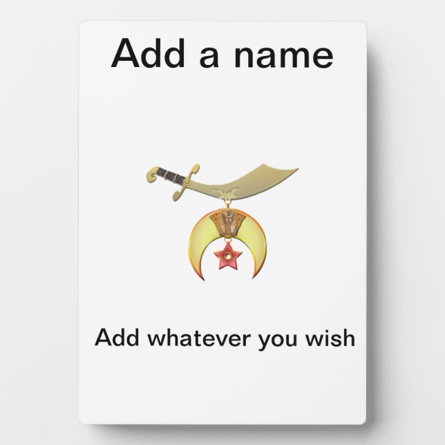 Shriners Plaque (Front)