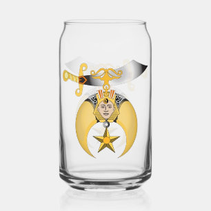 Shriners Printed Can Glass