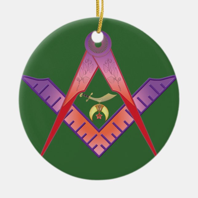 Shriners Roots Ceramic Tree Decoration (Front)