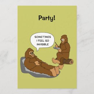 Shrink's Office Funny Sasquatch Cartoon Custom Invitation