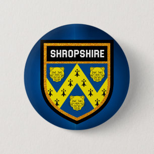 Shropshire Flag 6 Cm Round Badge