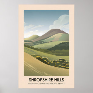 Shropshire Hills AONB Travel Poster