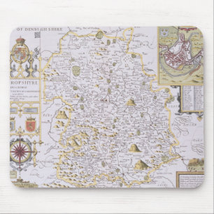 Shropshyre, engraved by Jodocus Hondius Mouse Mat