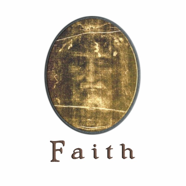 Shroud of Turin cloth Photo Sculpture Key Ring (Front)