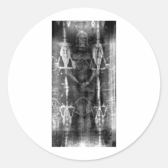 Shroud of Turin, Frontal View Negative Classic Round Sticker (Front)
