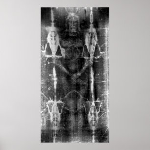 Shroud of Turin, Frontal View Negative Poster