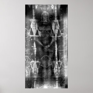 Shroud of Turin, Frontal View Negative Poster