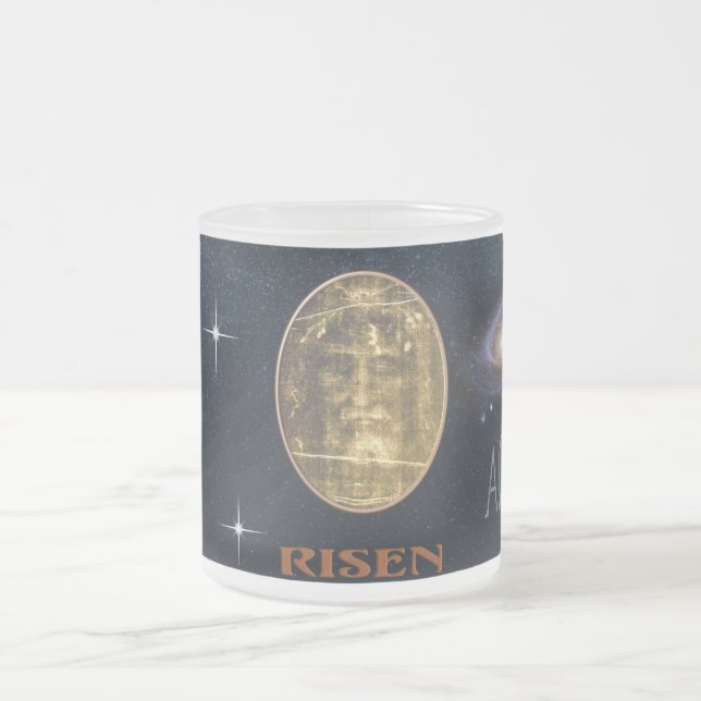 Shroud of Turin Frosted Glass Coffee Mug (Center)