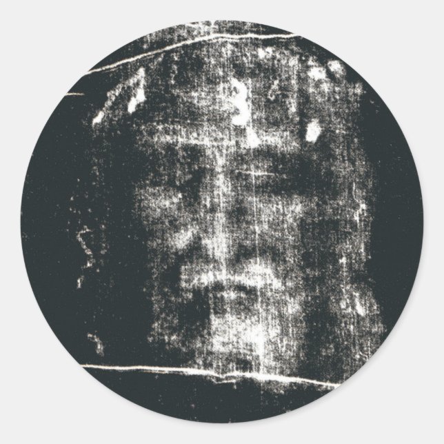 Shroud Of Turin, Negative Classic Round Sticker (Front)