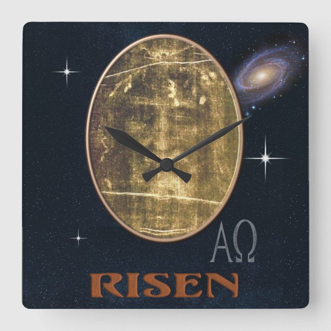 Shroud of Turin Square Wall Clock (Front)