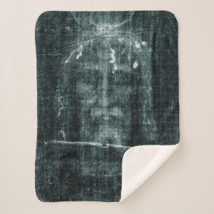 Shroud of Turin (Turin Shroud) Jesus Christ Face Sherpa Blanket