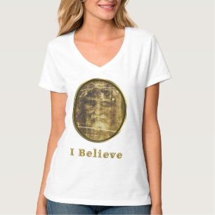 Shroud of turin womans t-shirts
