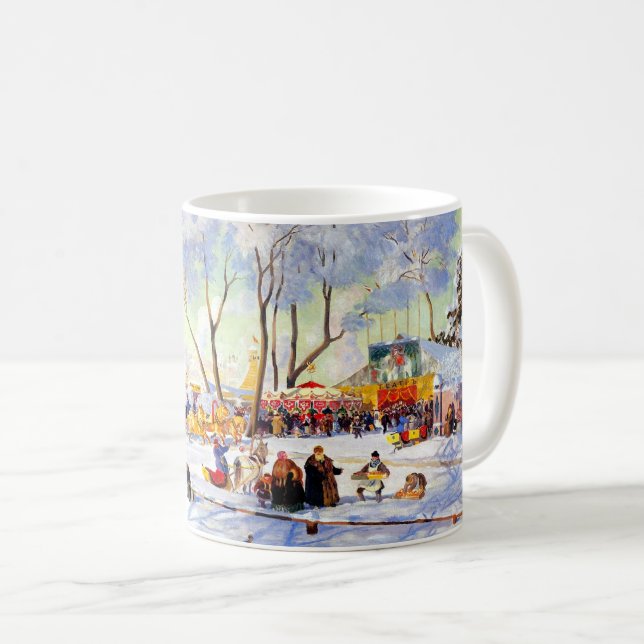 "Shrove-Tide". Russian Art Christmas Gift Coffee Mug (Front Right)