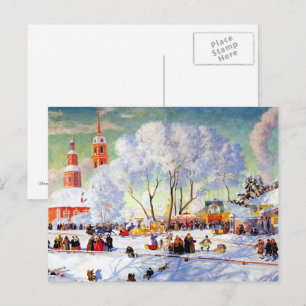 "Shrovetide" by Boris Kustodiev,Fine Art Postcard