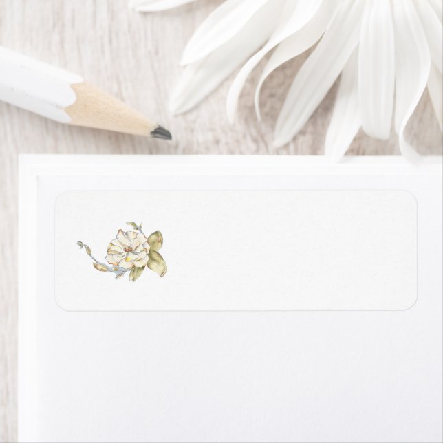 Shrub Rose (blue) on a Return Address Label (Insitu)