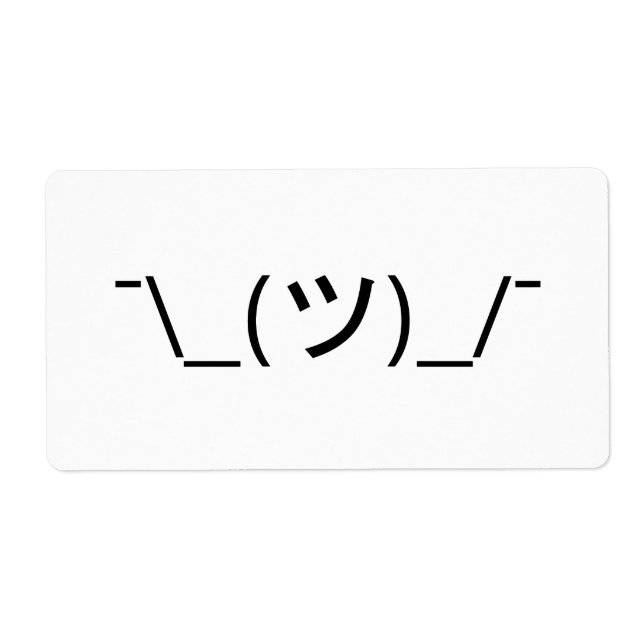 Shrug Emoticon ¯\_(ツ)_/¯ Japanese Kaomoji (Front)