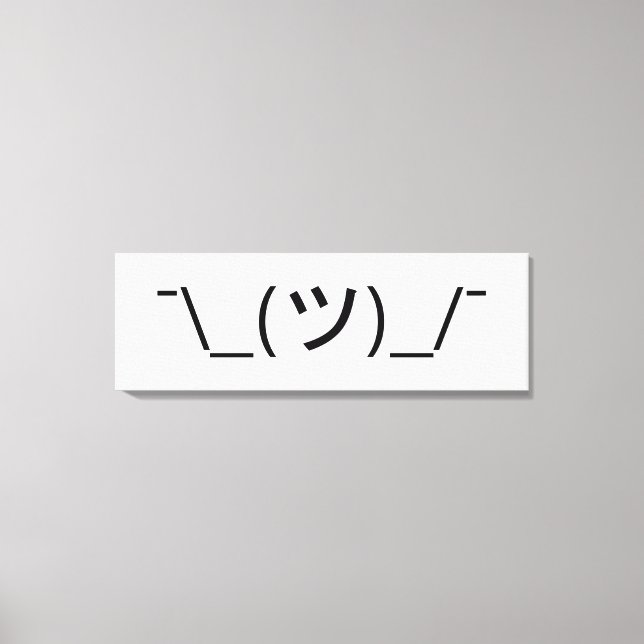 Shrug Emoticon ¯\_(ツ)_/¯ Japanese Kaomoji Canvas Print (Front)